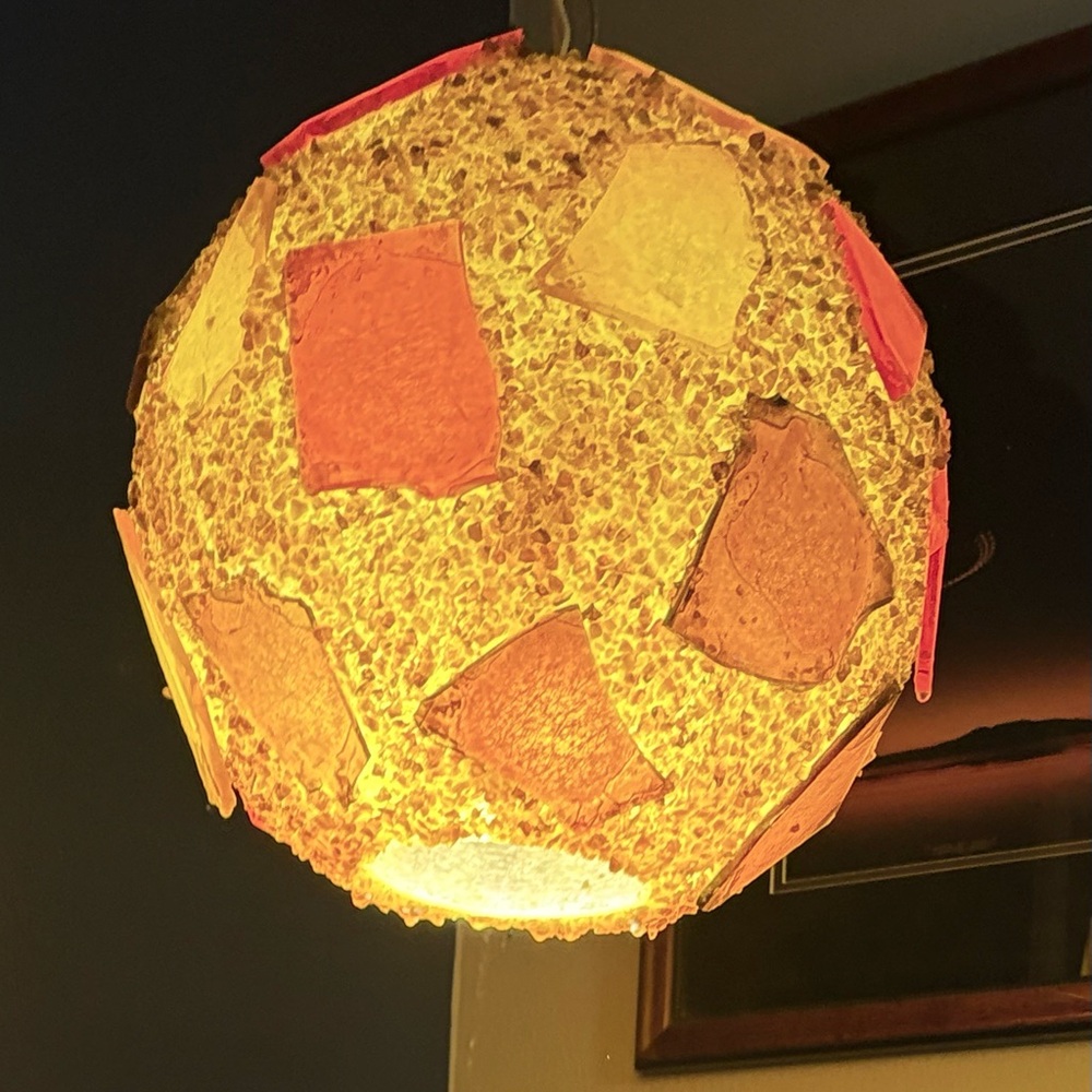 Vintage 1960's MCM Chunky Lucite Candy Swag Hanging Ball Lamp Mid Century Light - Picture 11 of 16